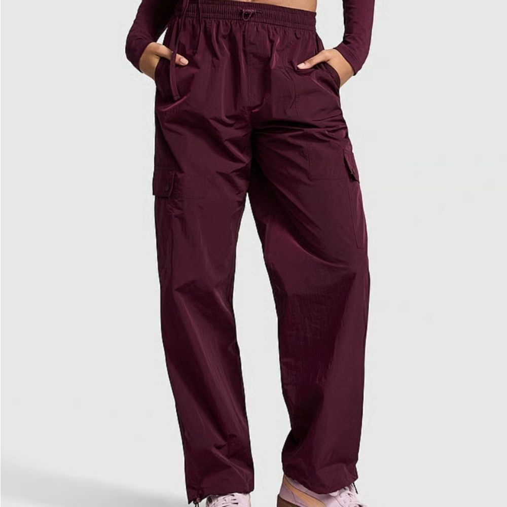 1199 NWT Pink Victoria's Secret Parachute Cargo Pants Wild Rose Small